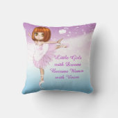 Inspirerend Ballerina Little Girls Droomquote Kussen (Achterkant)