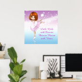 Inspirerend Ballerina Little Girls Droomquote Poster (Thuiskantoor)