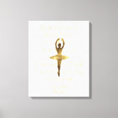 Inspirerend Ballerina Quote Gouden Ballet Dancer Canvas Afdruk (Voorkant)