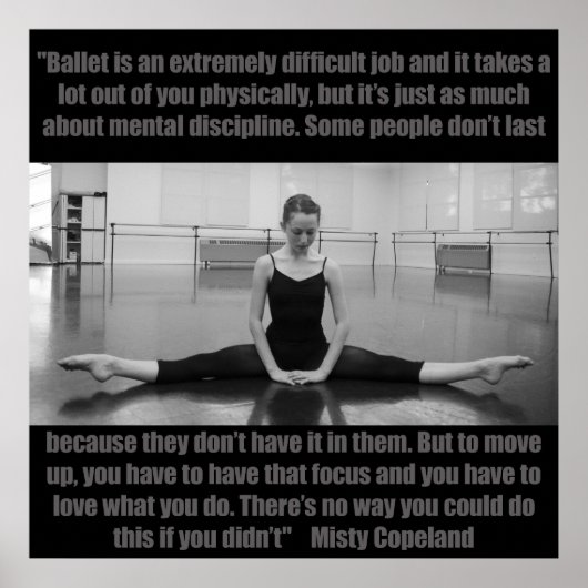Inspirerend Ballet Poster Misty Copeland Quote (Voorkant)