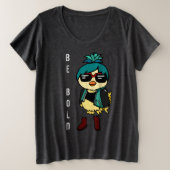 Inspirerend Be Bold Kawaii Bird Illustration Art Grote Maat T-shirt (Design voorkant)
