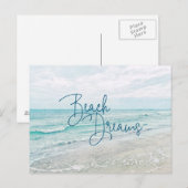 Inspirerend Beach Dreams Quote Retro Ocean Waves Briefkaart (Voorkant / Achterkant)