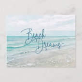 Inspirerend Beach Dreams Quote Retro Ocean Waves Briefkaart (Voorkant)