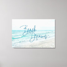 Inspirerend Beach Dreams Quote Retro Ocean Waves