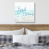 Inspirerend Beach Dreams Quote Retro Ocean Waves Canvas Afdruk (Insitu (Slaapkamer))