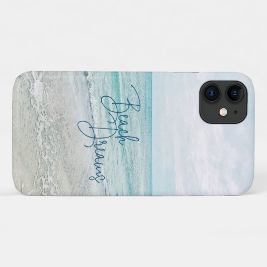 Inspirerend Beach Dreams Quote Retro Ocean Waves Case-Mate iPhone Case (Achterkant (horizontaal))