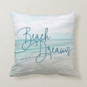 Inspirerend Beach Dreams Quote Retro Ocean Waves Kussen