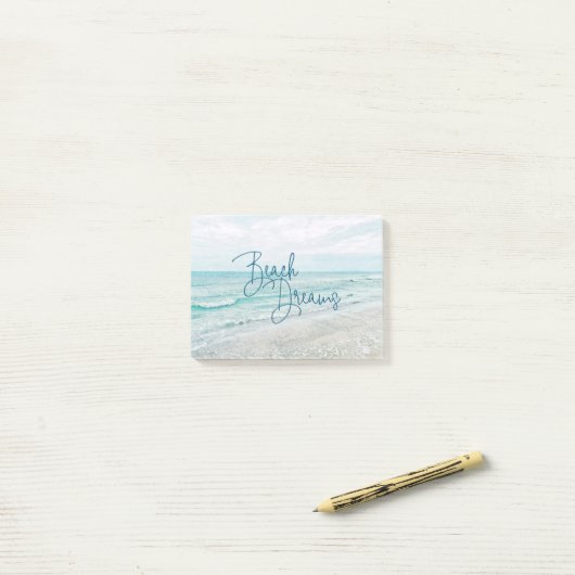 Inspirerend Beach Dreams Quote Retro Ocean Waves Post-it® Notes (Op bureau)