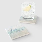 Inspirerend Beach Dreams Quote Retro Ocean Waves Stenen Onderzetter (Zijkant)