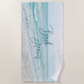 Inspirerend Beach Dreams Quote Retro Ocean Waves Strandlaken (Voorkant)