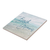 Inspirerend Beach Dreams Quote Retro Ocean Waves Tegeltje (Zijkant)