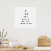 Inspirerend Beauty Love Quote Poster (Keuken)