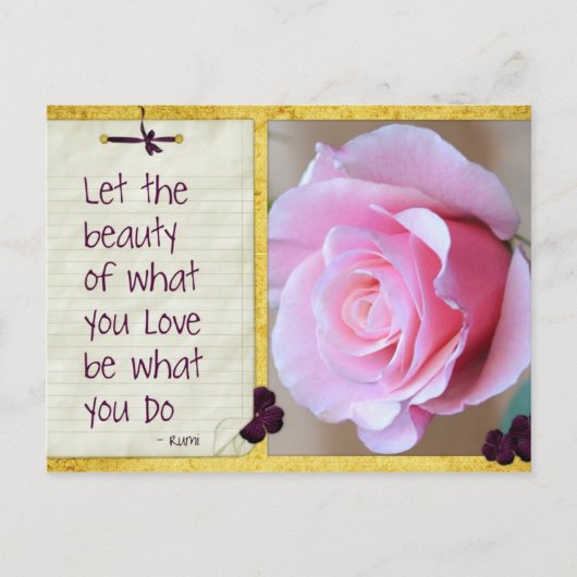 Inspirerend Beauty Rumi Roos Briefkaart (Voorkant)