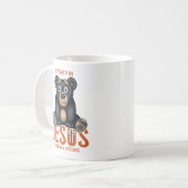 Inspirerend Beer Jezus Christelijk Geloof Koffiemok (Voorkant links)