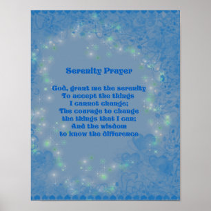 Inspirerend bejaardenblauw hart poster