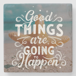 Inspirerend belettering stenen onderzetter