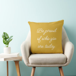 Inspirerend bemoedigende positiviteit Quote Geel Kussen