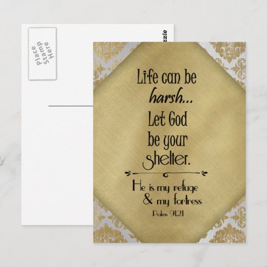 Inspirerend bemoedigende psalmen vers met citaat briefkaart (Voorkant / Achterkant)