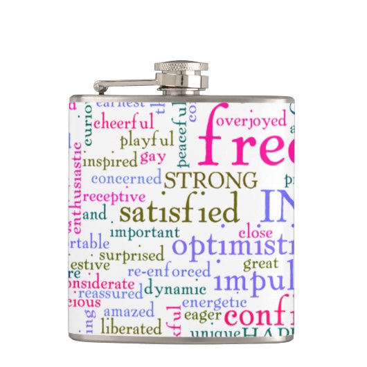 Inspirerend bemoedigende woorden heupfles (Voorkant)