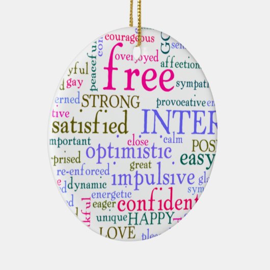 Inspirerend bemoedigende woorden keramisch ornament (Rechts)