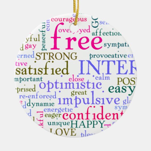 Inspirerend bemoedigende woorden keramisch ornament (Voorkant)