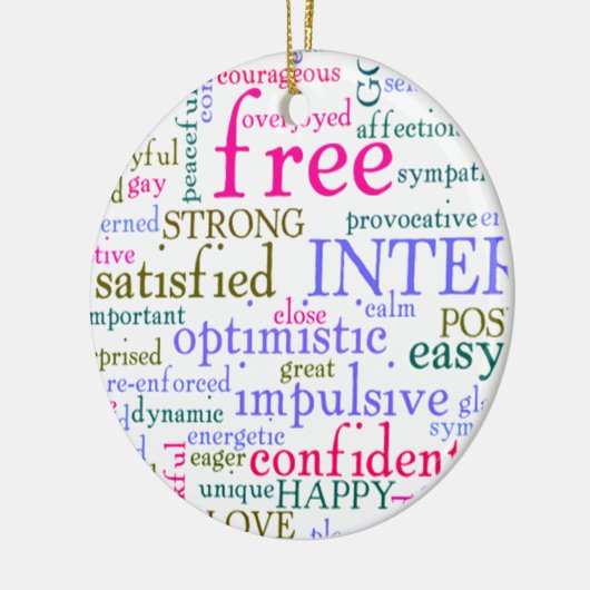 Inspirerend bemoedigende woorden keramisch ornament (Links)