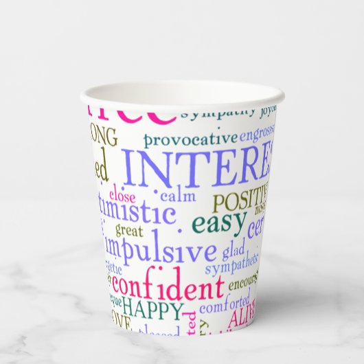 Inspirerend bemoedigende woorden papieren bekers (Achterkant)