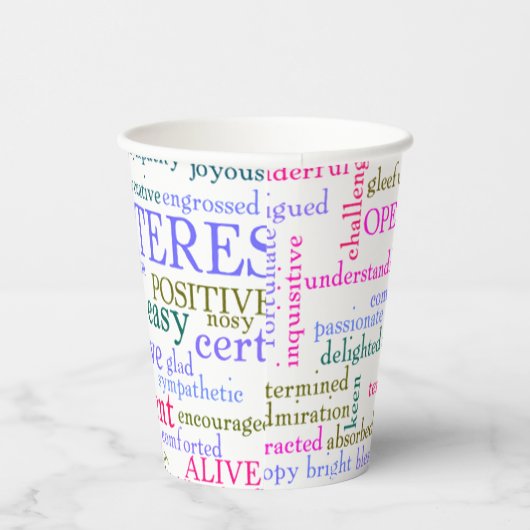 Inspirerend bemoedigende woorden papieren bekers (Rechts)