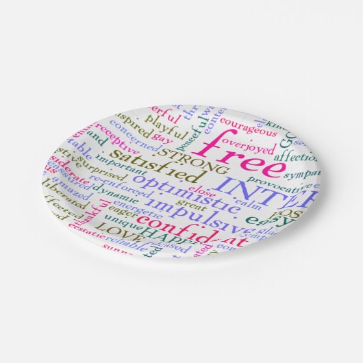 Inspirerend bemoedigende woorden papieren bordje (Gekanteld)