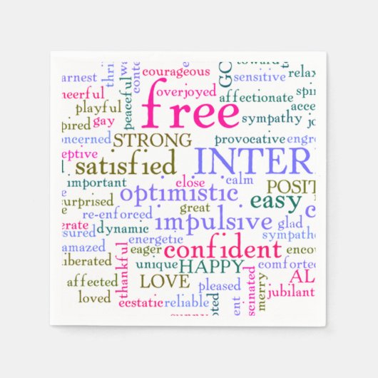 Inspirerend bemoedigende woorden servet (Voorkant)