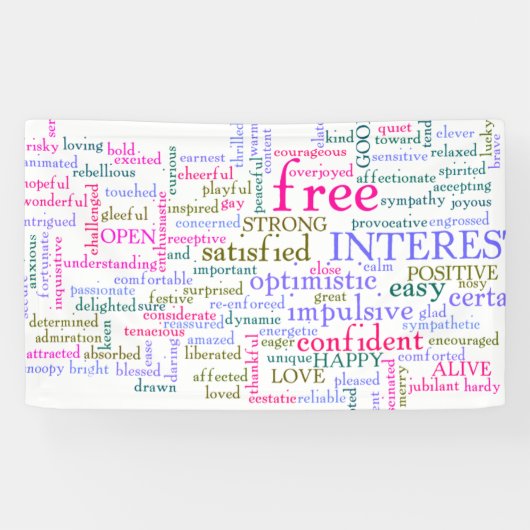 Inspirerend bemoedigende woorden spandoek (Horizontaal)