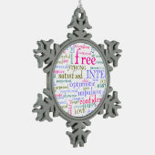 Inspirerend bemoedigende woorden tin sneeuwvlok ornament (Links)