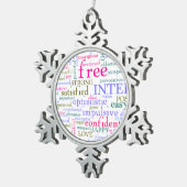 Inspirerend bemoedigende woorden tin sneeuwvlok ornament (Rechts)