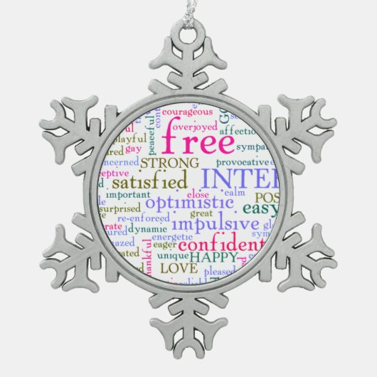 Inspirerend bemoedigende woorden tin sneeuwvlok ornament (Voorkant)