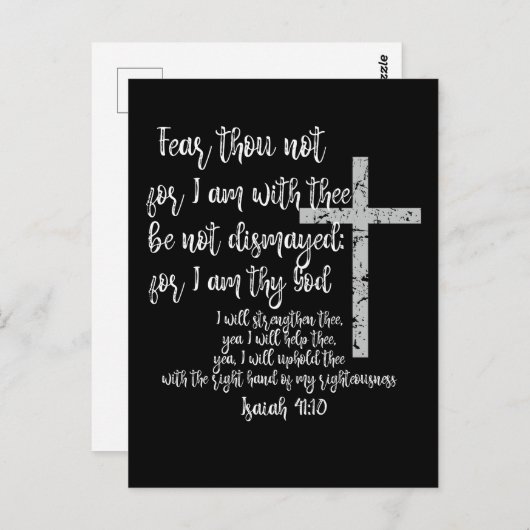 Inspirerend bemoediging; Jesaja 41 Bijbelvers Briefkaart (Voorkant / Achterkant)