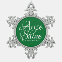Inspirerend bericht over opruiing en shine Faith Tin Sneeuwvlok Ornament