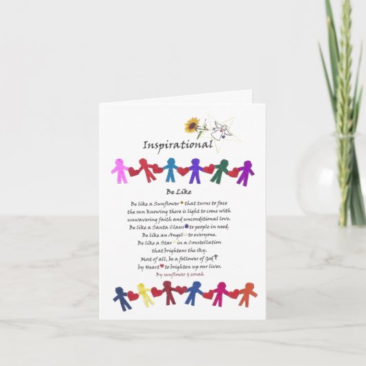 Inspirerend betekenisvol gedicht Wenskaart Kaart (Voorkant)