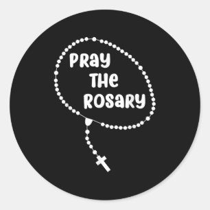 Inspirerend Bid De Rozenkrans. Faith Gezegden T-sh Ronde Sticker