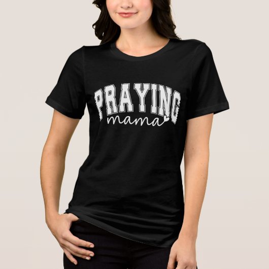 Inspirerend biddende mama Tri-Blend shirt (Voorkant)