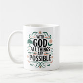 inspirerend: "Bij God zijn alle dingen mogelijk" Koffiemok (Links)
