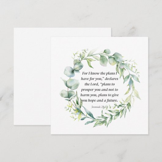 Inspirerend Bijbel Verse Jeremiah 29:11 (Voorkant / Achterkant)