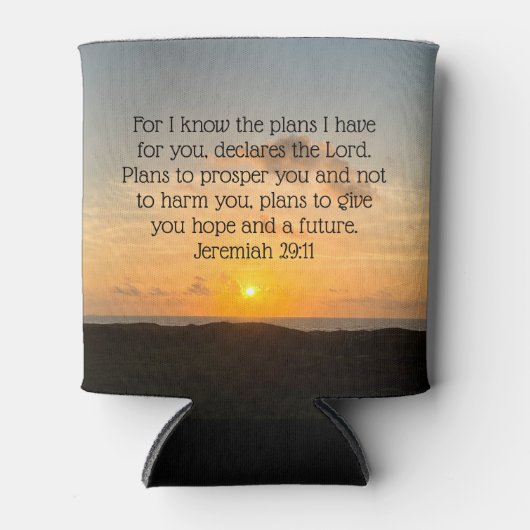 Inspirerend Bijbel Verse Jeremiah 29:11 Sunrise Blikjeskoeler (Voorkant)