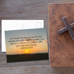 Inspirerend Bijbel Verse Jeremiah 29:11 Sunrise Briefkaart