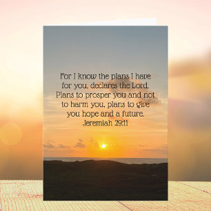 Inspirerend Bijbel Verse Jeremiah 29:11 Sunrise Kaart