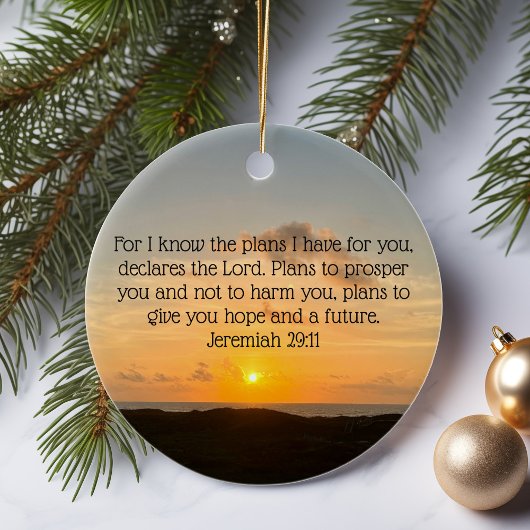 Inspirerend Bijbel Verse Jeremiah 29:11 Sunrise Keramisch Ornament