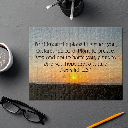 Inspirerend Bijbel Verse Jeremiah 29:11 Sunrise Legpuzzel