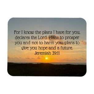 Inspirerend Bijbel Verse Jeremiah 29:11 Sunrise Magneet