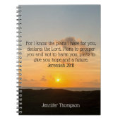 Inspirerend Bijbel Verse Jeremiah 29:11 Sunrise Notitieboek (Voorkant)