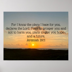 Inspirerend Bijbel Verse Jeremiah 29:11 Sunrise Poster