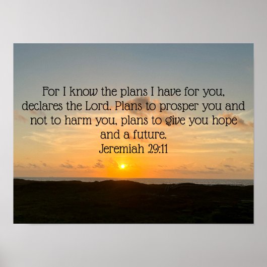 Inspirerend Bijbel Verse Jeremiah 29:11 Sunrise Poster (Voorkant)